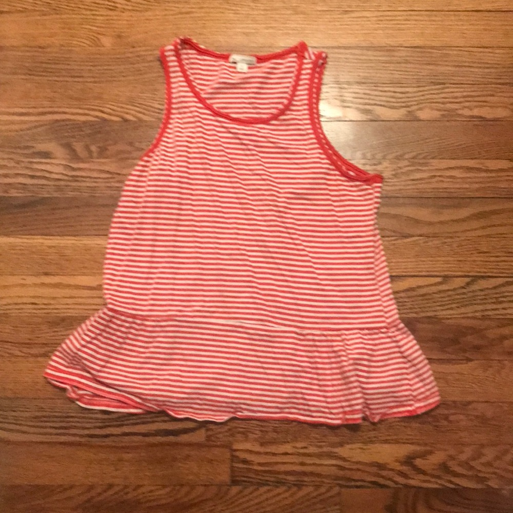 Red and white striped tank